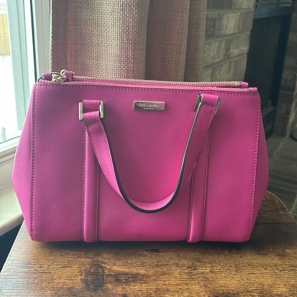 Hot pink Kate spade purse (with optional crossbody strap)